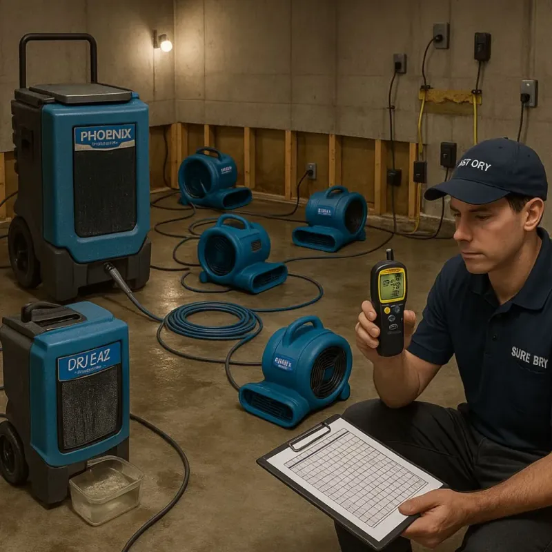 Structural Drying and Dehumidification process in Lead, SD